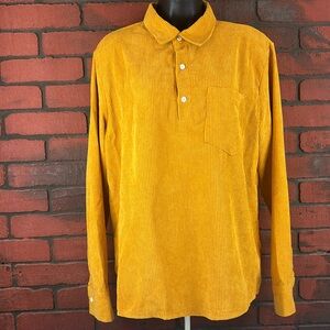 Siziman Womens Size 34 Yellow Corduroy Button-Down Shirt‎ – Preppy, Classic
